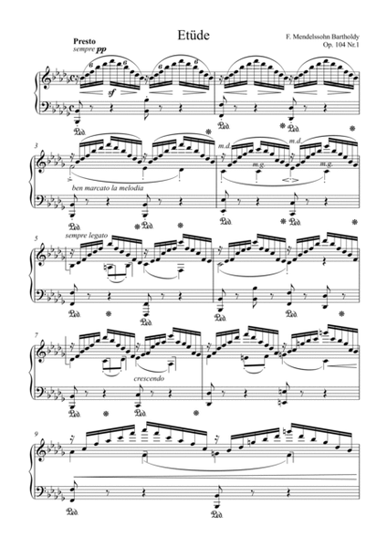 Mendelssohn-Etude Op. 104 No.1(Piano) image number null