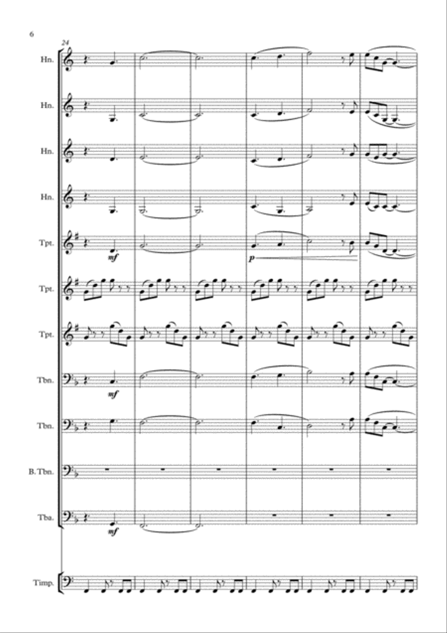 Fanfare 11 for Symphonic Brass Ensemble Brass Ensemble scores gallery preview page 6