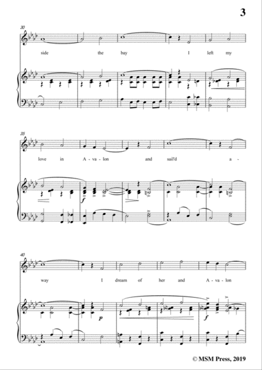 Al Jolson,Vincent Rose-Avalon,in A flat Majo,for Voice&Piano Voice scores gallery preview page 5
