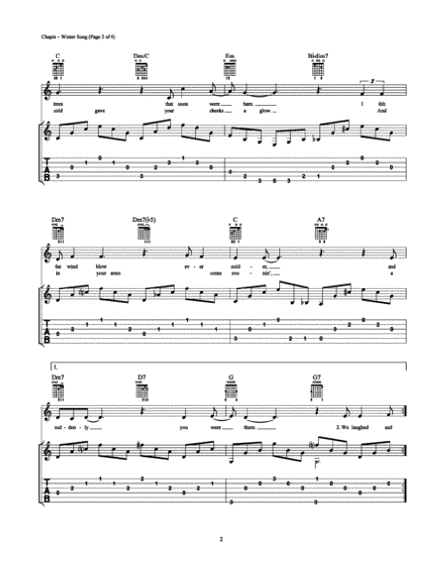 Winter Song Electric Guitar scores gallery preview page 2
