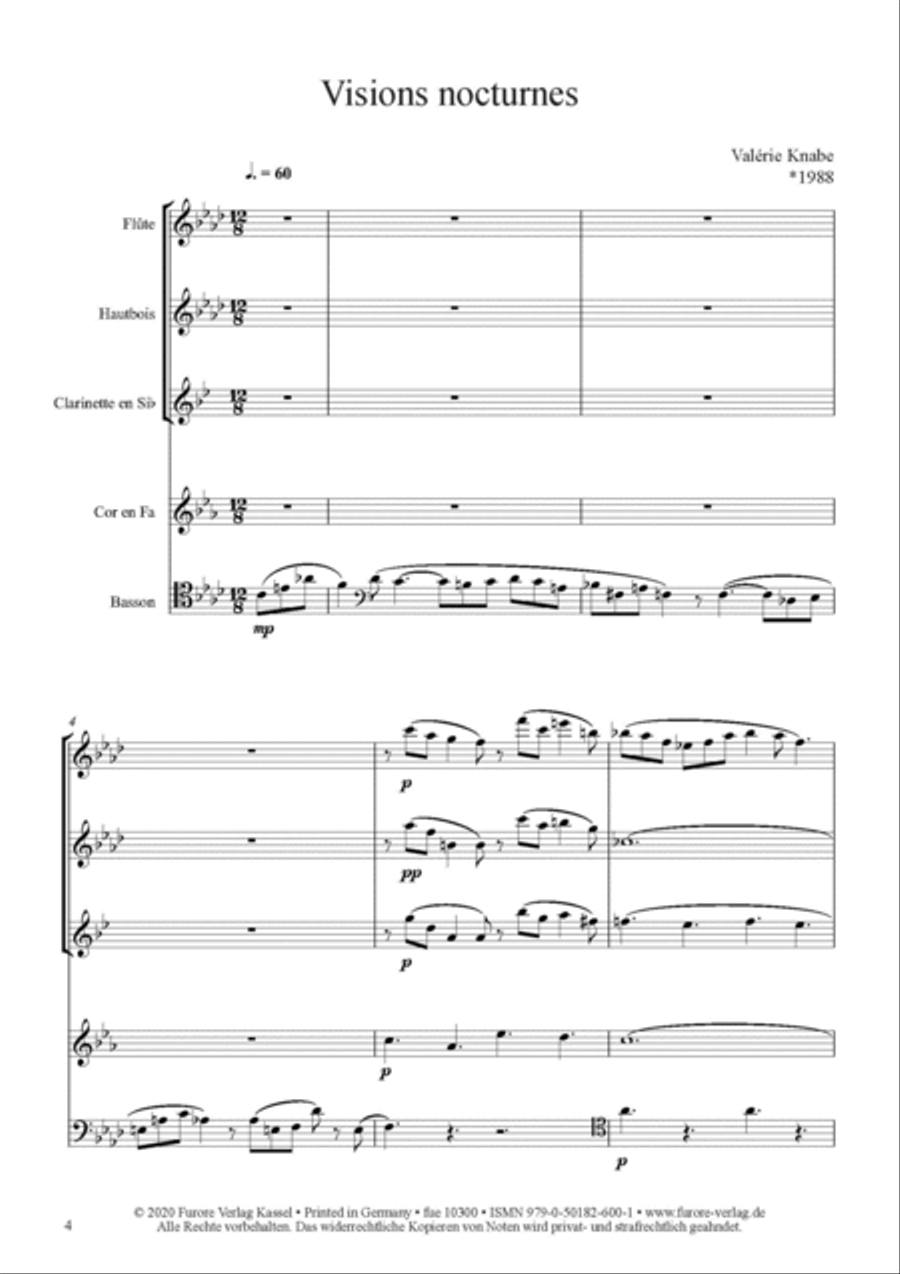 Visions nocturnes Woodwind Quintet scores gallery preview page 2
