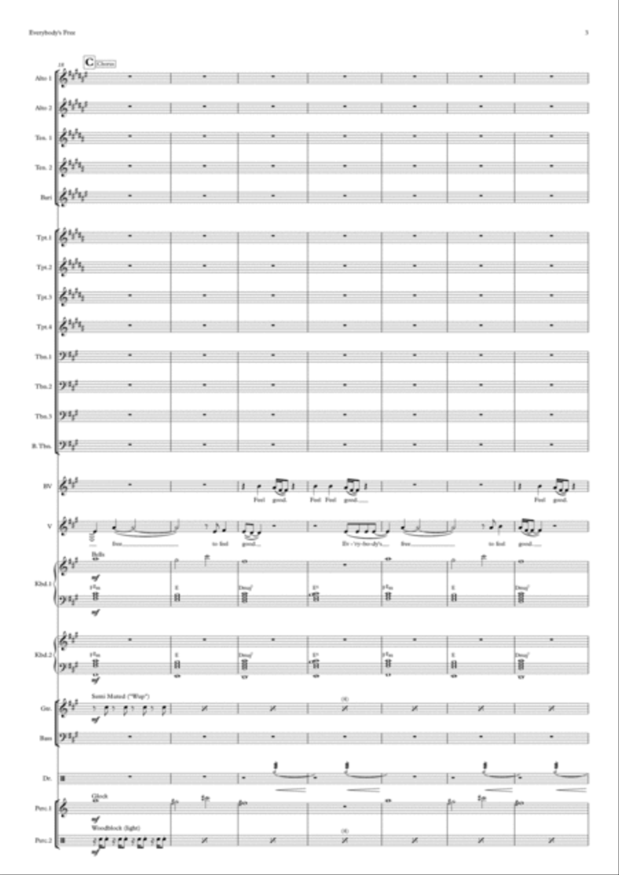 Everybody's Free (to Feel Good) Everybody's Free (to Feel Good) Jazz Ensemble scores gallery preview page 3
