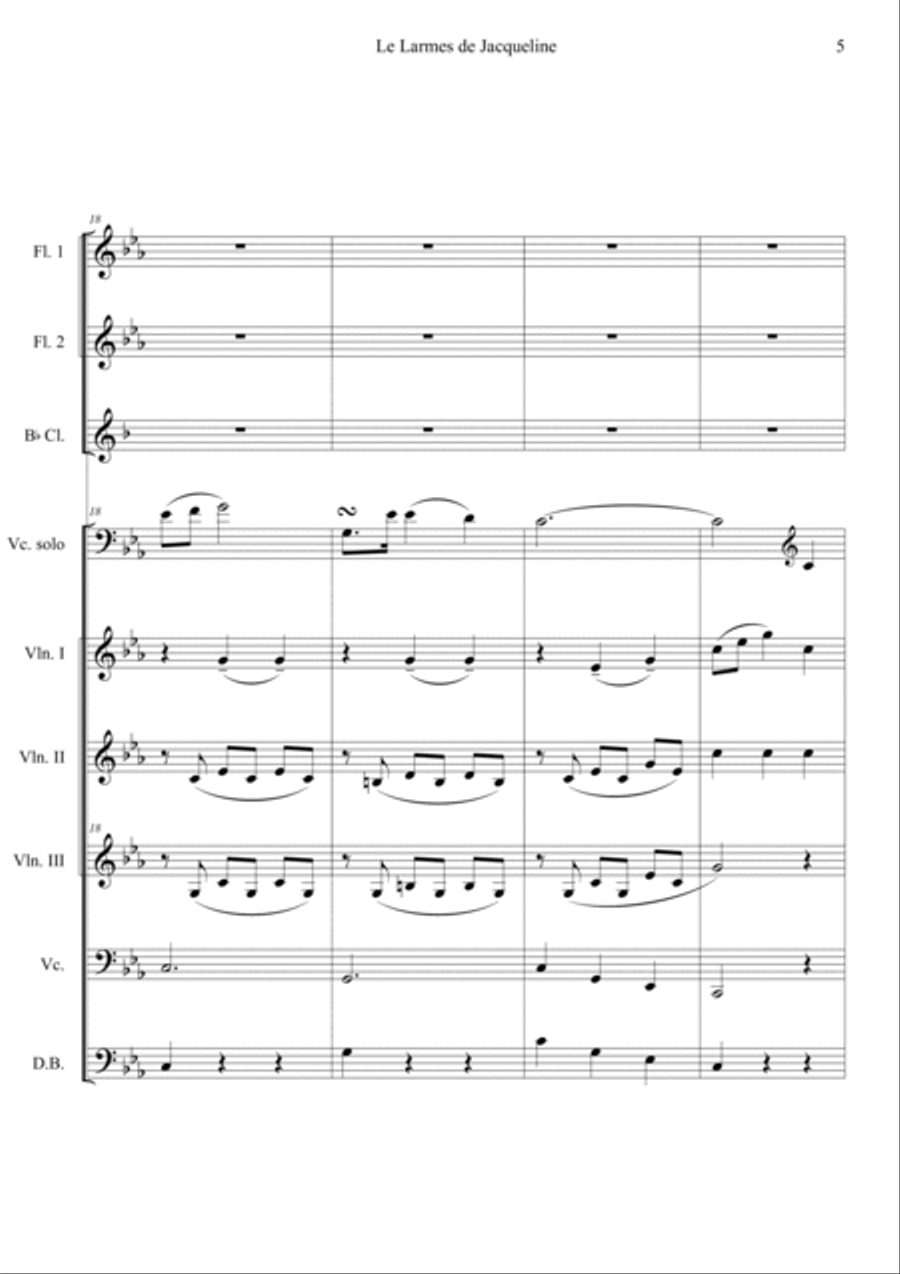 Jacqueline's Tears Orchestra scores gallery preview page 5