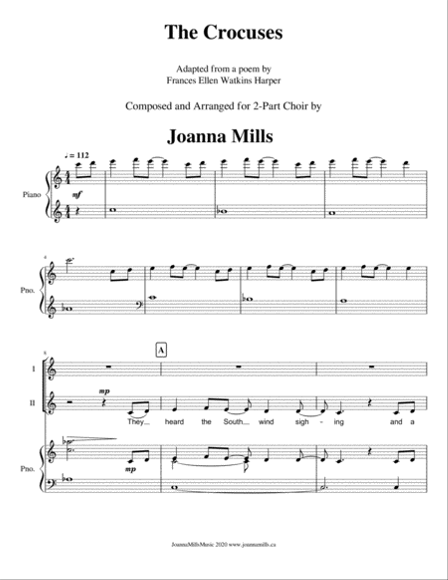 The Crocuses (for 2-Part Choir) 2-Part scores gallery preview page 2