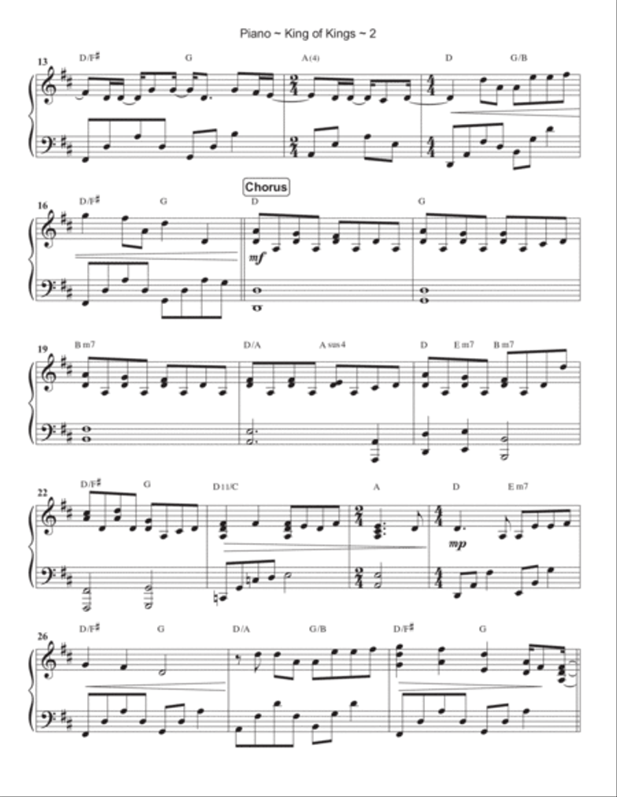 King Of Kings Piano Solo scores gallery preview page 3