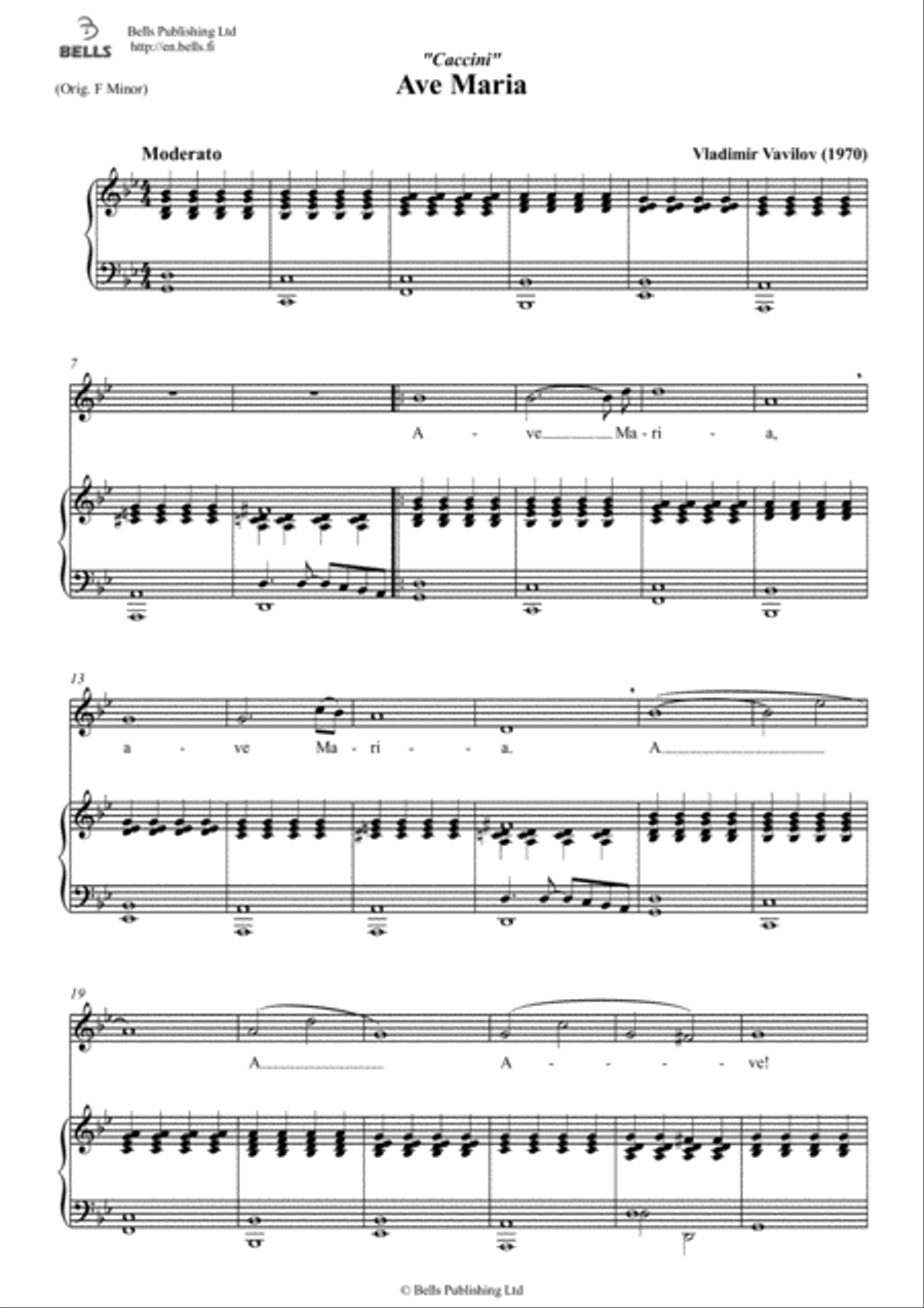 Ave Maria (G minor) Ave Maria (G minor) Voice Solo scores gallery preview page 1