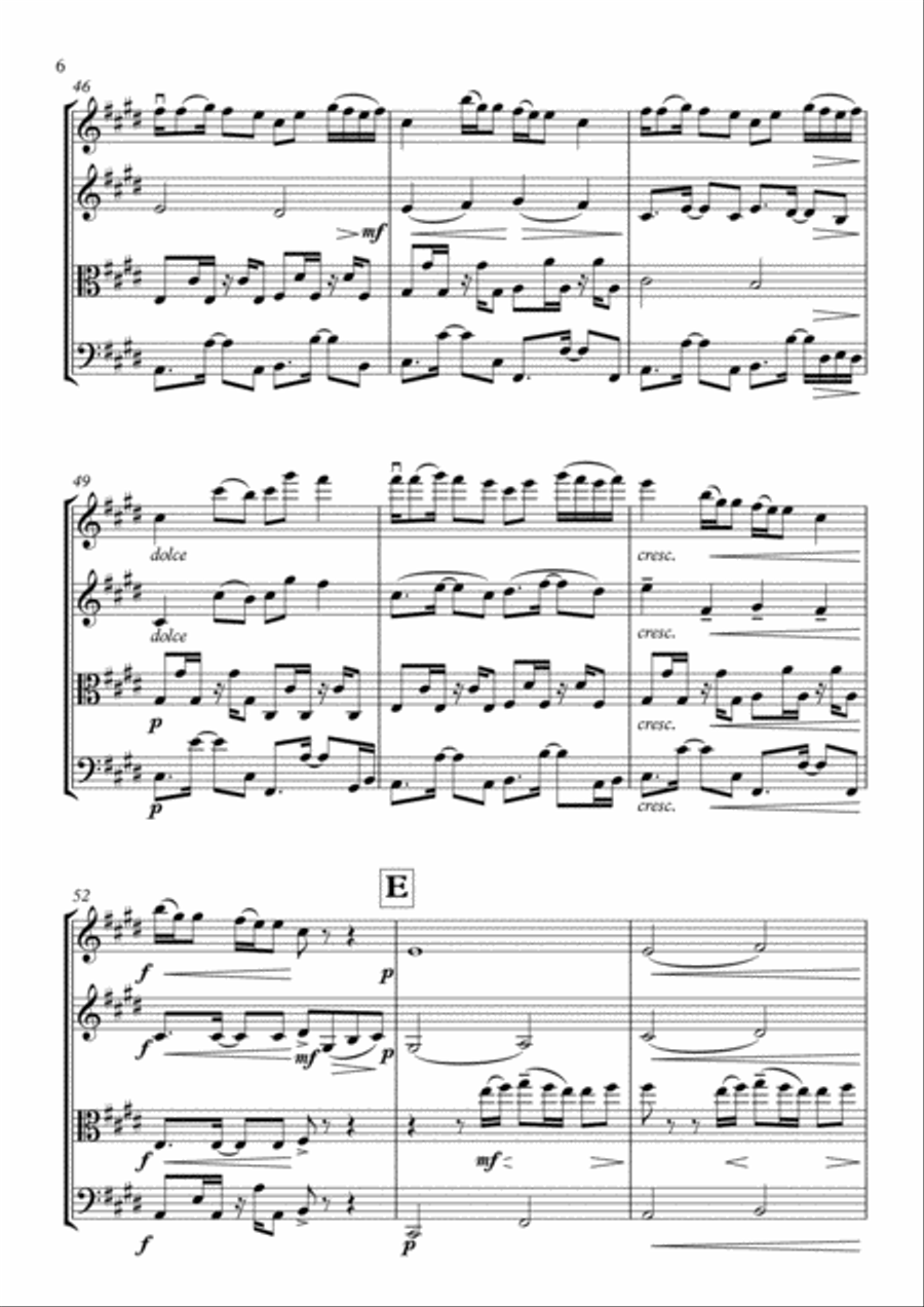 Shape Of You String Quartet scores gallery preview page 6