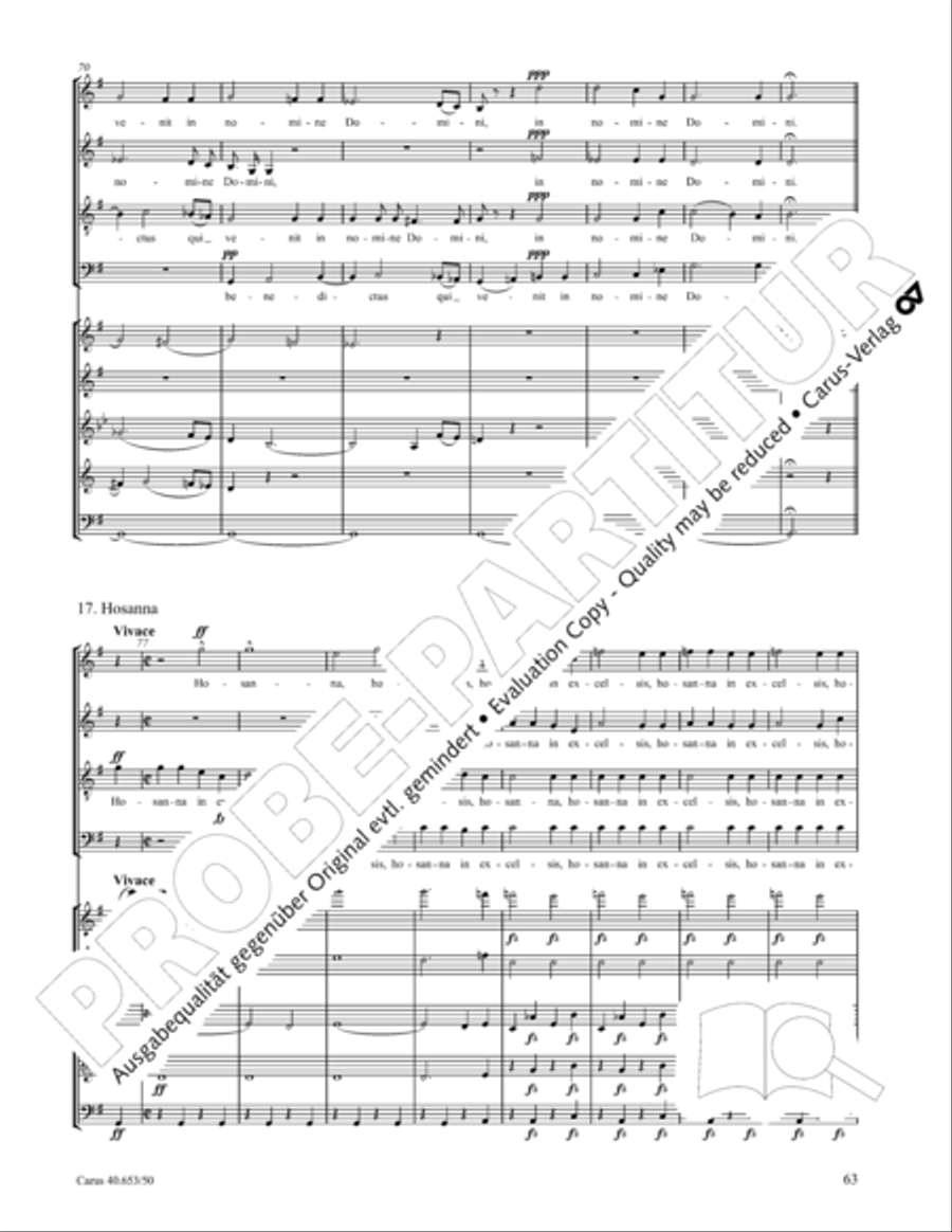 Mass in D Major (Missa in D) 4-Part scores gallery preview page 64