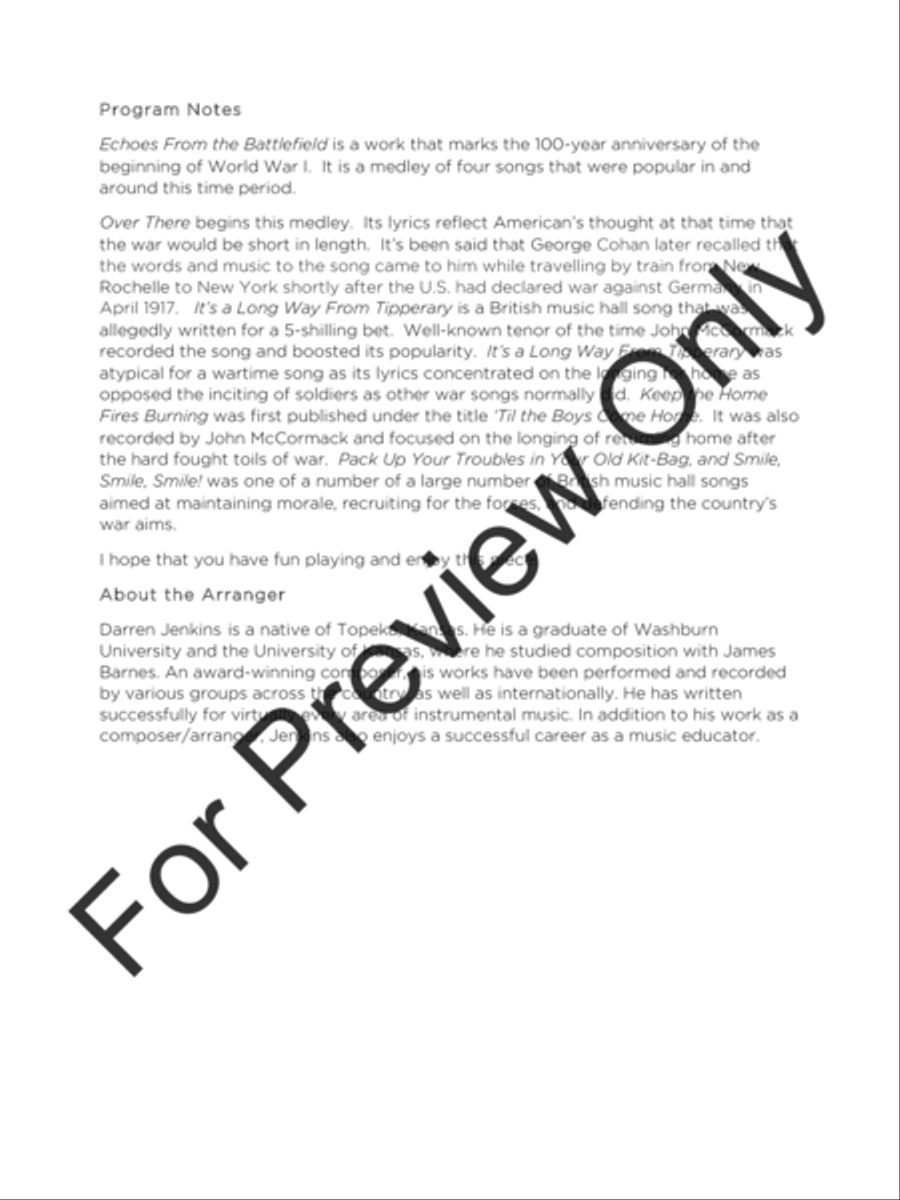 Echoes from the Battlefield (Score) Concert Band scores gallery preview page 3
