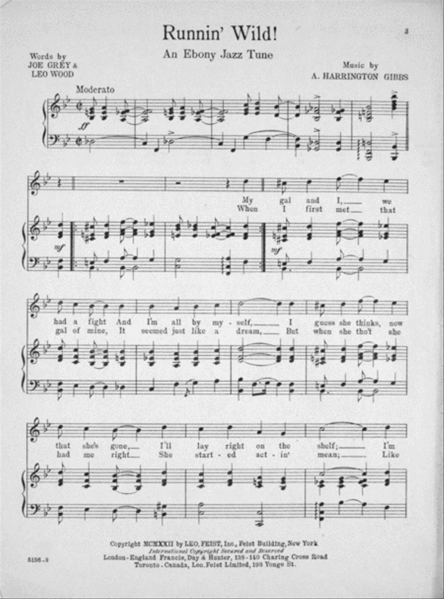 Runnin' Wild (An Ebony Jazz Tune) Voice scores gallery preview page 2