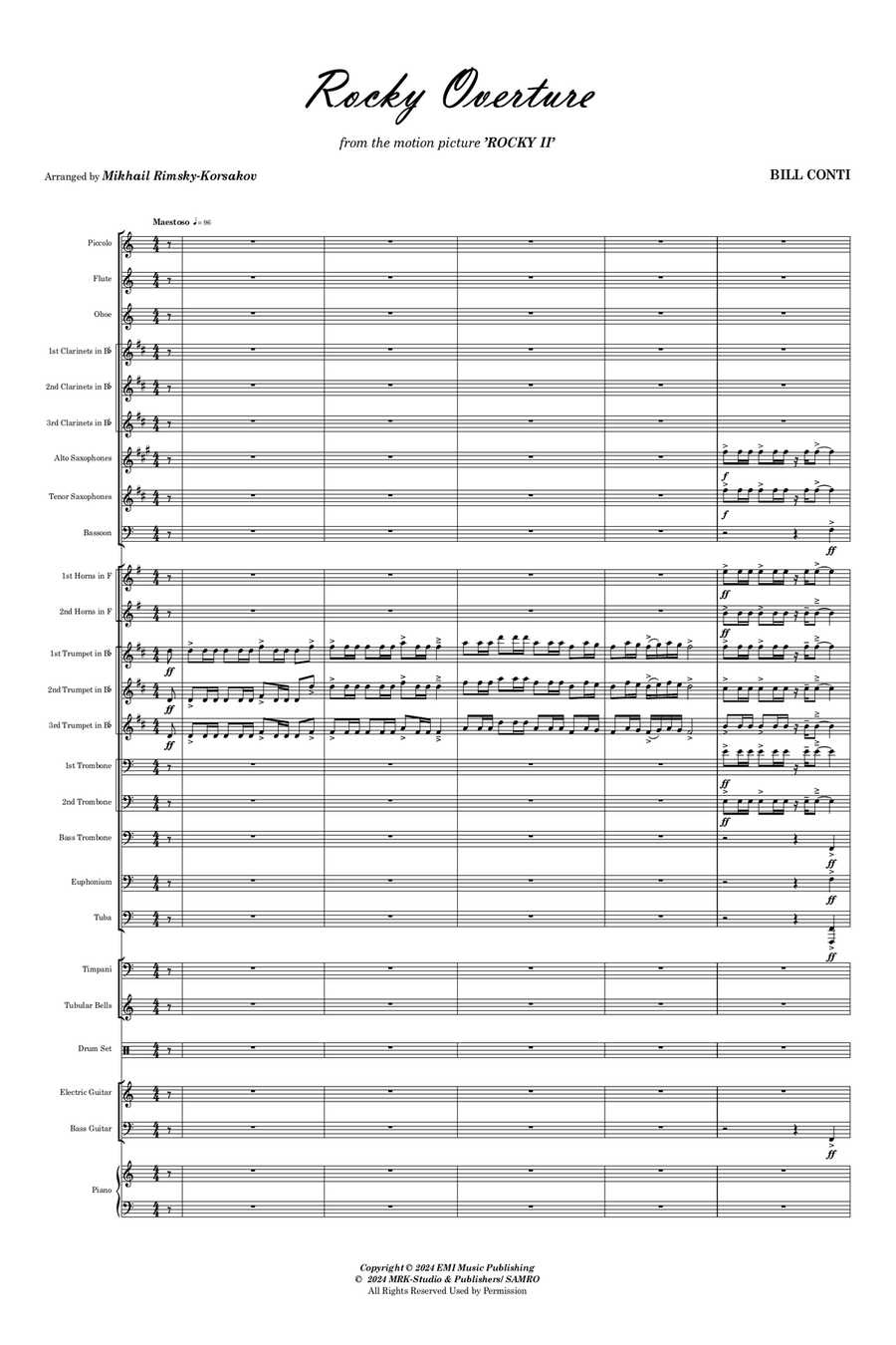 Overture Rocky II Concert Band scores gallery preview page 2