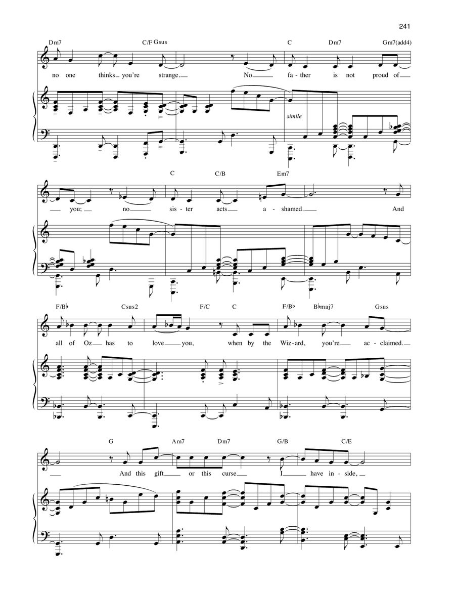 The Wizard And I (from Wicked) Voice scores gallery preview page 5