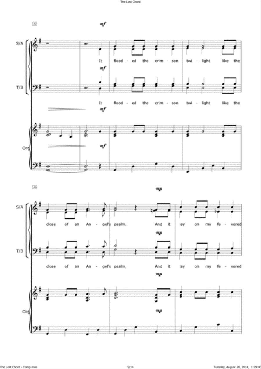 The Lost Chord 4-Part scores gallery preview page 5