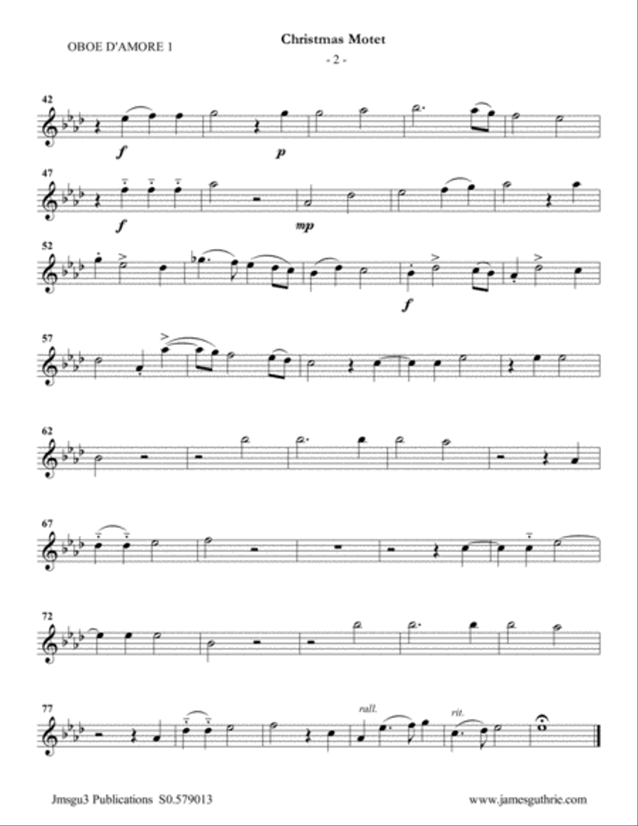 Mouton: Christmas Motet for Double Reed Choir Christmas scores gallery preview page 4