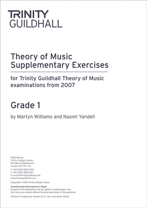 Book cover for Theory Supplementary Exercises Grade 1