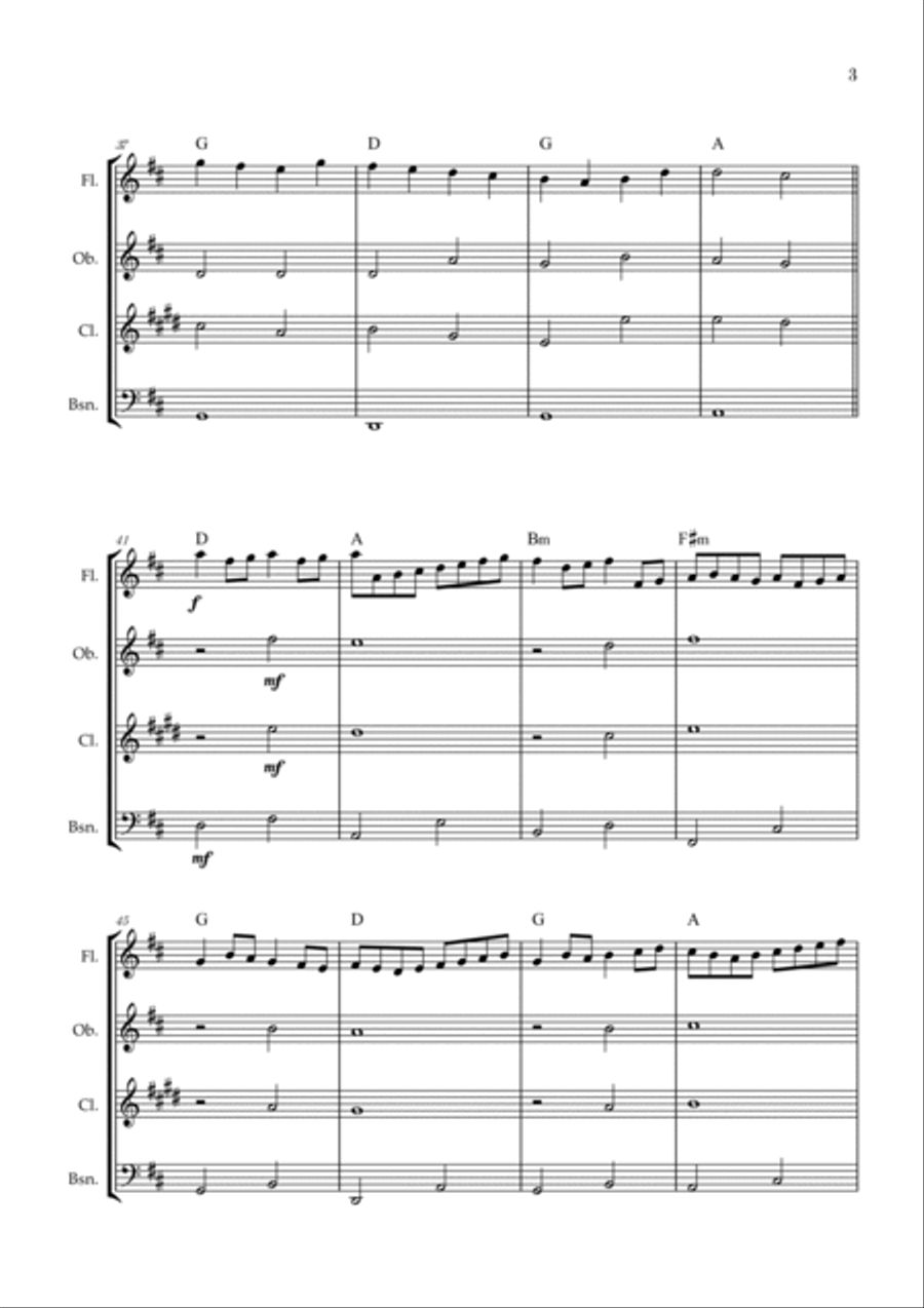 Canon in D | Pachelbel | Woodwind quarted Woodwind Quartet scores gallery preview page 3