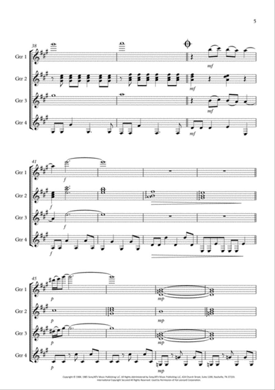 Take On Me Guitar Ensemble scores gallery preview page 5