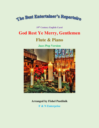 Book cover for "God Rest Ye Merry, Gentlemen" for Flute and Piano (Jazz/Pop Version)