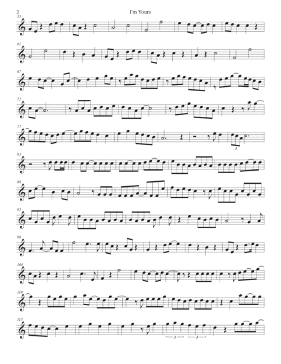 I'm Yours Baritone Saxophone scores gallery preview page 2