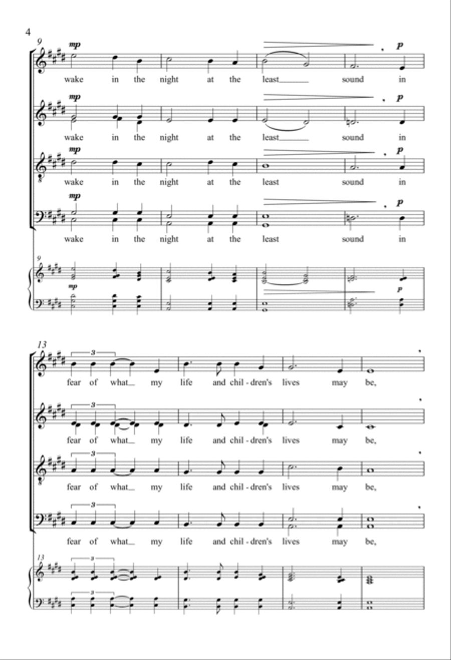 The Peace of Wild Things 4-Part scores gallery preview page 3