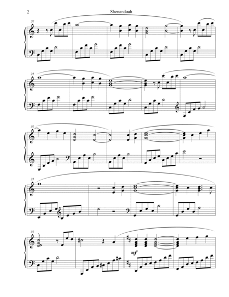 Shenandoah Piano Solo