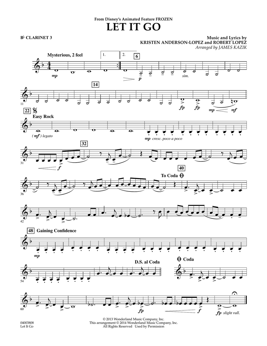 Let It Go - Bb Clarinet 3