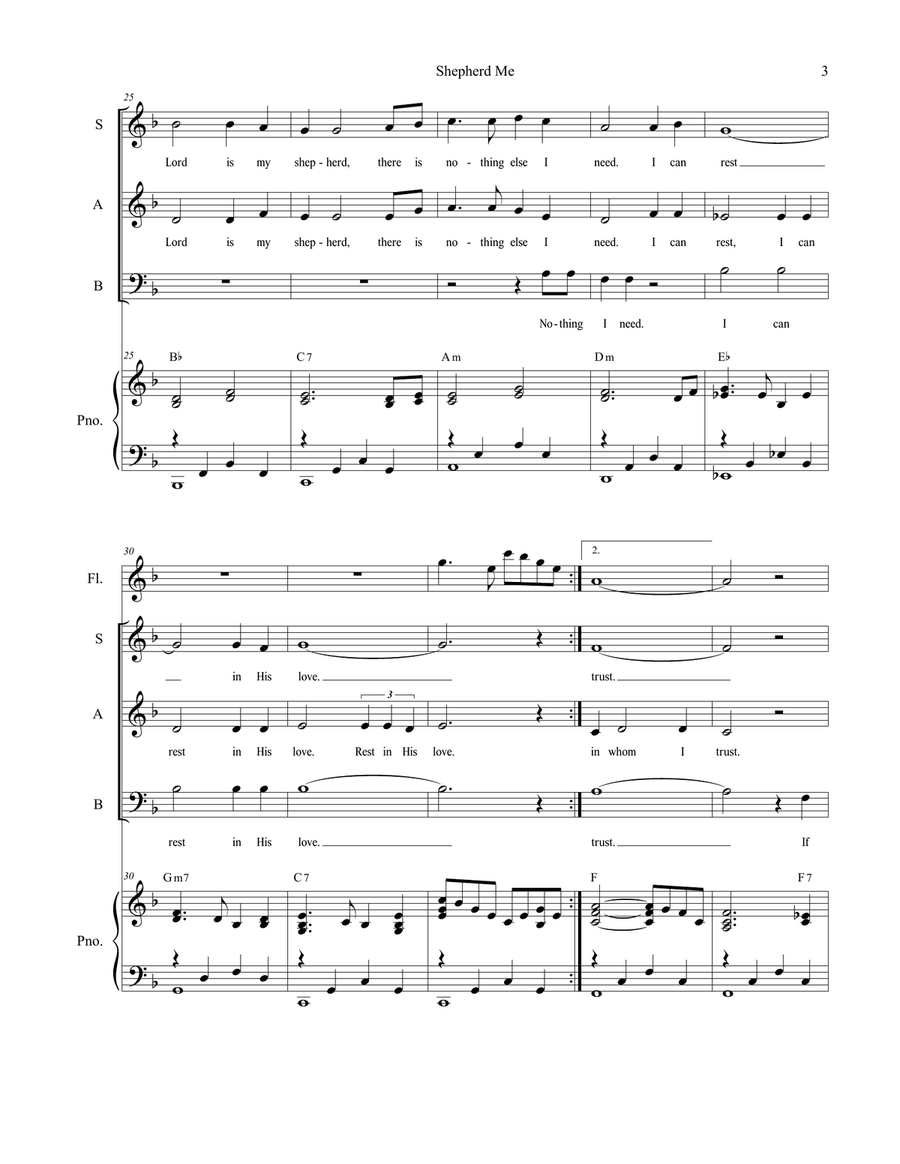 Shepherd Me (SAB) 3-Part scores gallery preview page 3