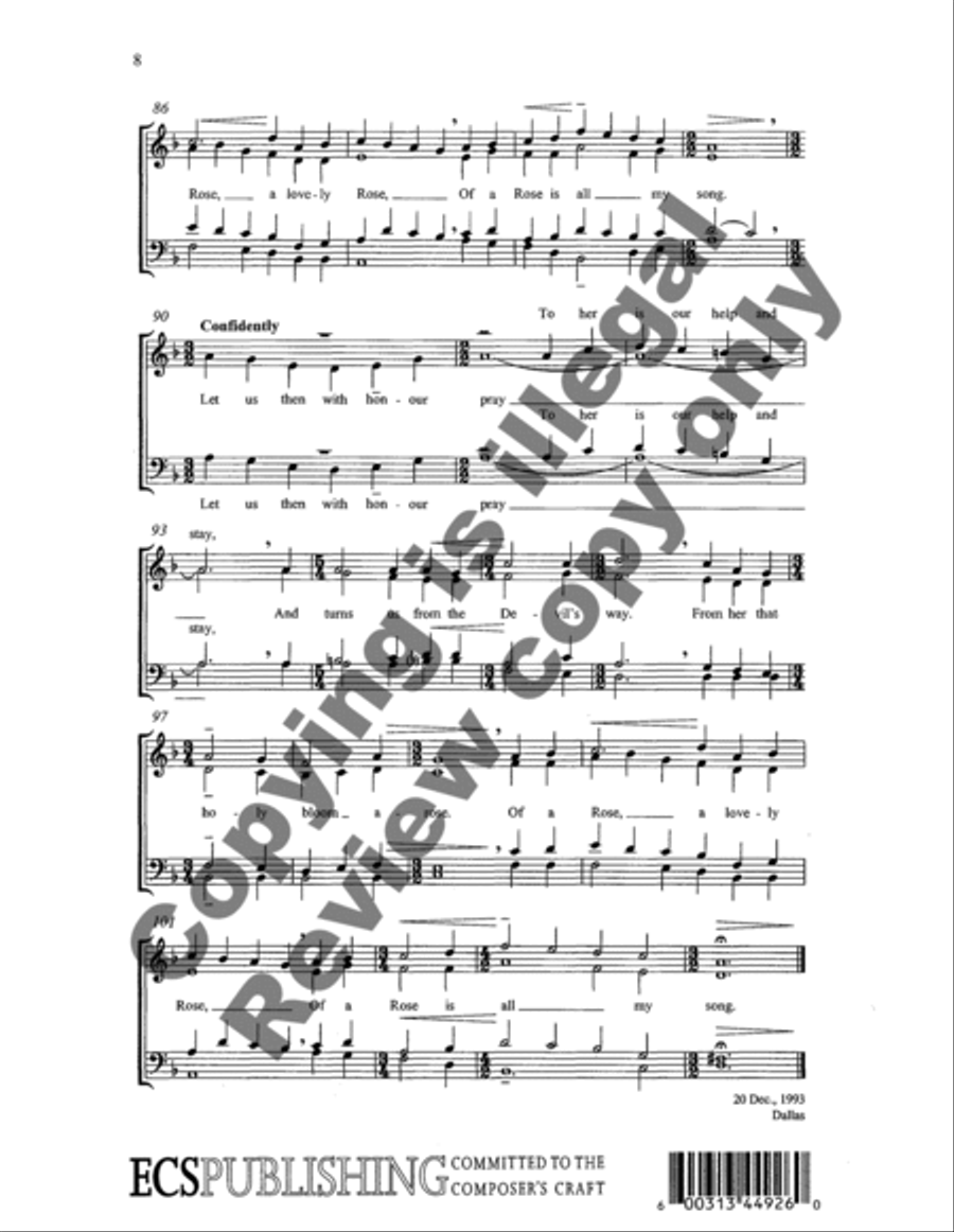 Of a Rose, a Lovely Rose 4-Part scores gallery preview page 8