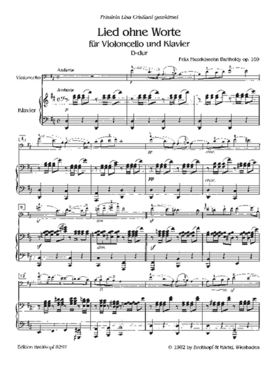 Song without Words [Op. 109] MWV Q 34