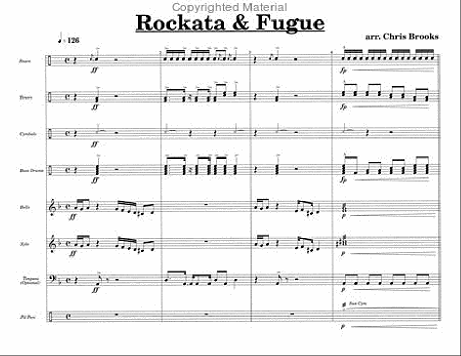 Rockata and Fugue Rockata and Fugue Percussion Ensemble scores gallery preview page 3