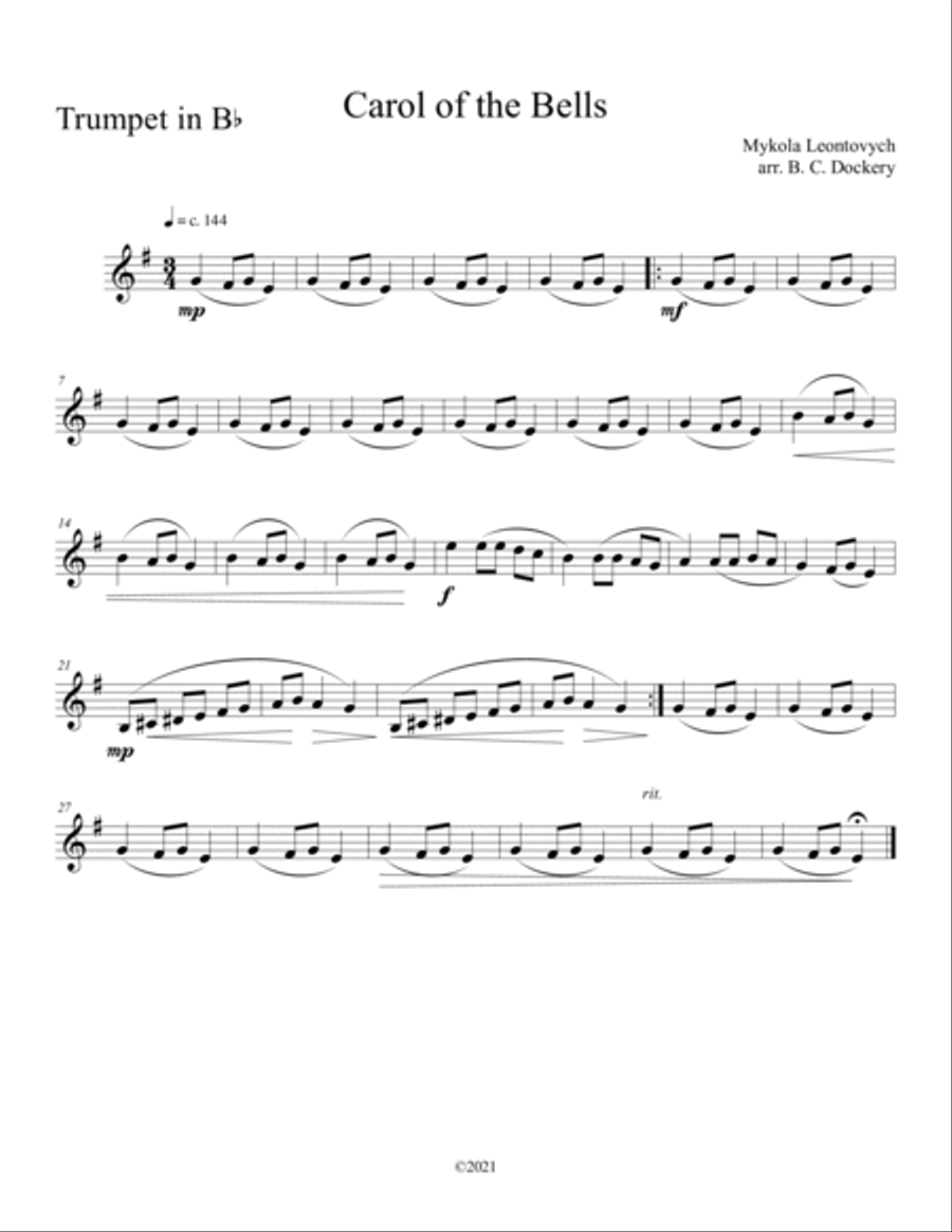 10 Christmas Duets for Trumpet and Trombone with Piano Accompaniment (Vol. 3) Brass Duet scores gallery preview page 6