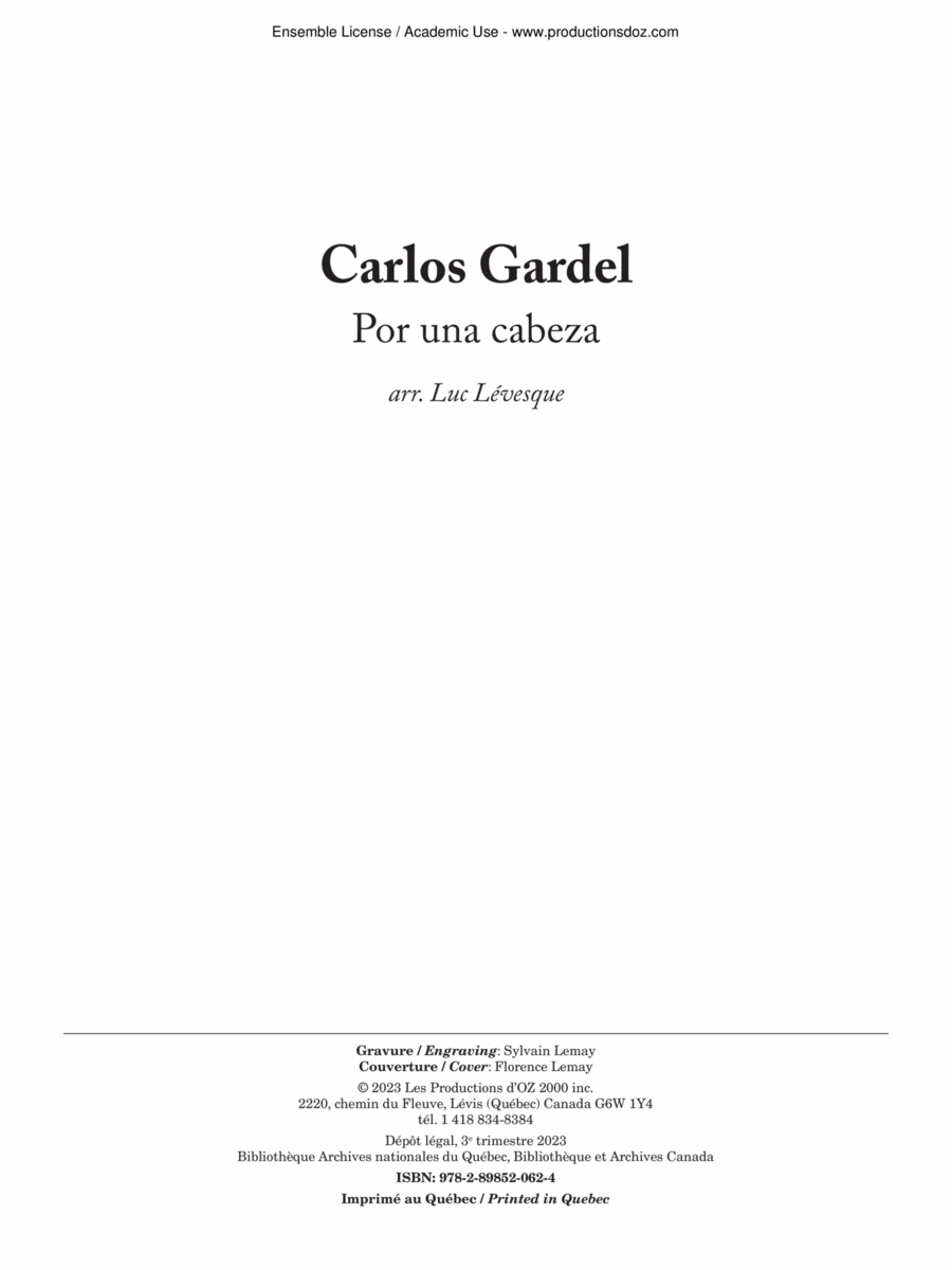 Por una cabeza Por una cabeza Guitar Ensemble scores gallery preview page 1