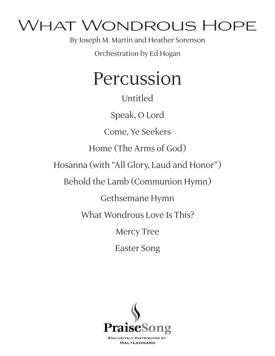 What Wondrous Hope (Praise Band) - Percussion