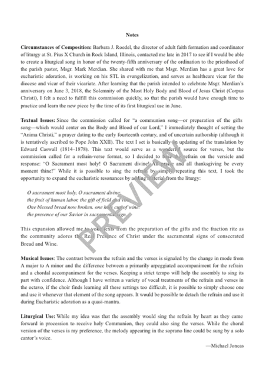 O Sacrament Most Holy O Sacrament Most Holy 4-Part scores gallery preview page 3