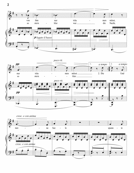 BRAHMS: Mondnacht, WoO 21 (transposed to G major)