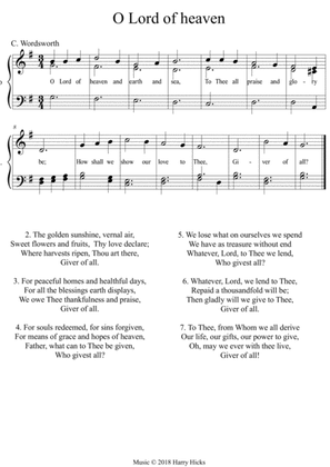 O Lord of heaven. A new tune to a wonderful old hymn.