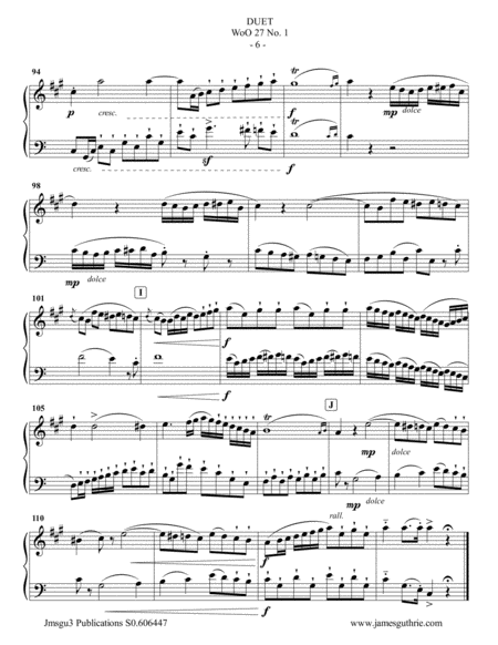 Beethoven: Three Duets WoO 27 for Alto Sax & Cello image number null