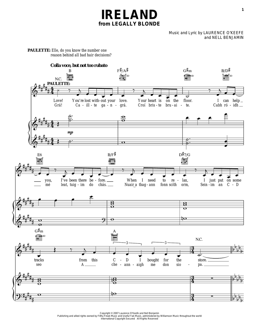Ireland Ireland Piano, Vocal scores gallery preview page 1