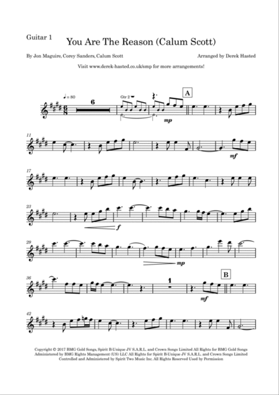 You Are The Reason Guitar scores gallery preview page 4
