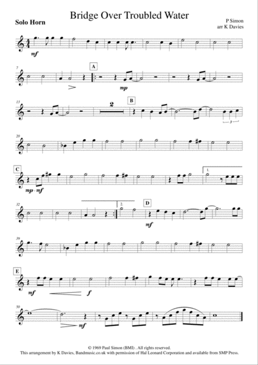 Bridge Over Troubled Water Small Ensemble scores gallery preview page 4