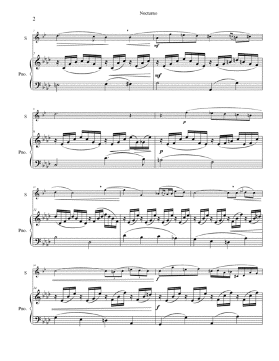 Nocturno, Op. 7 Nocturno, Op. 7 Bass Clarinet scores gallery preview page 2