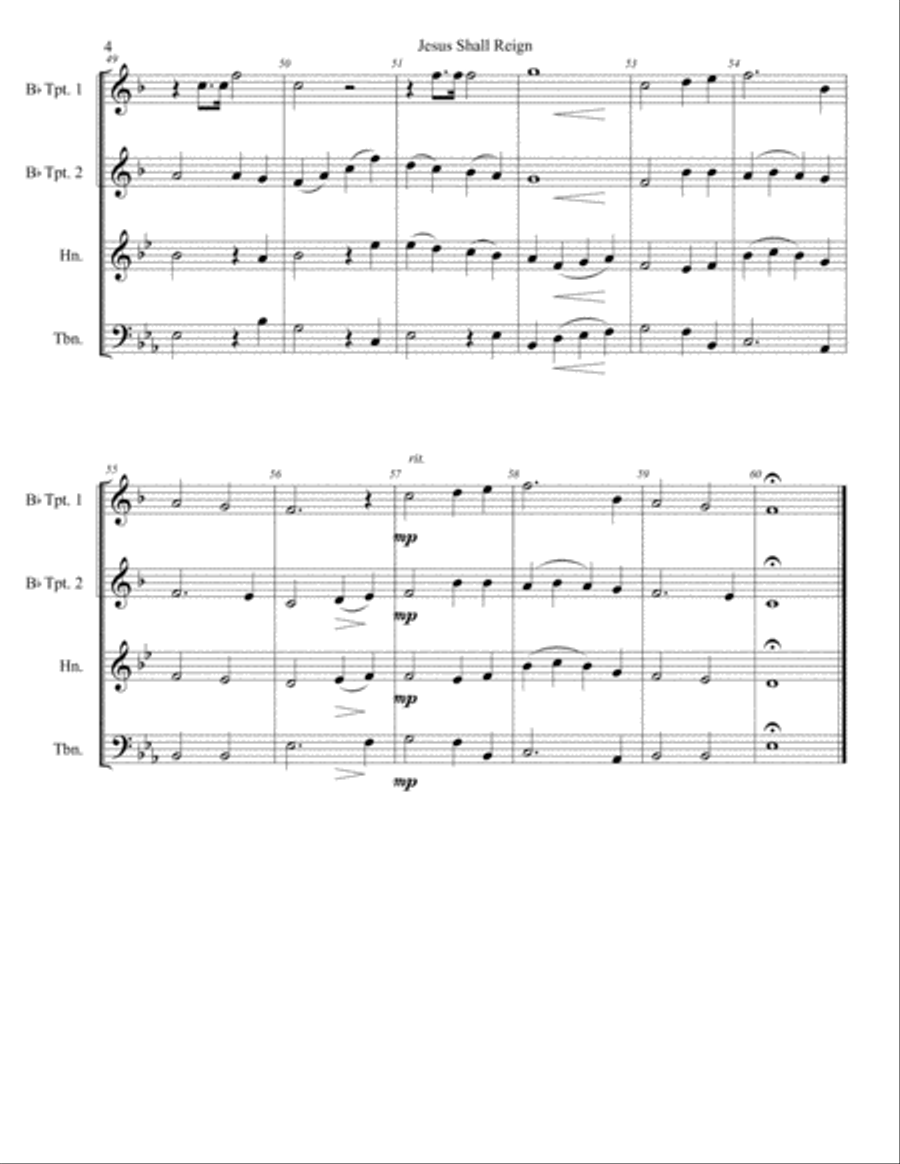 Jesus Shall Reign (Brass Quartet) Jesus Shall Reign (Brass Quartet) Brass Quartet scores gallery preview page 5