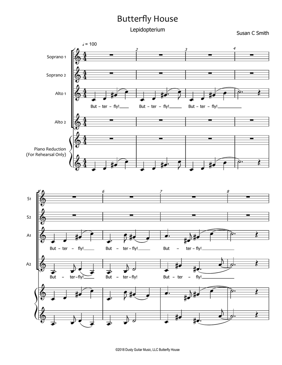 Butterfly House (Lepidopterium) SSAA Acapella SSAA scores gallery preview page 2