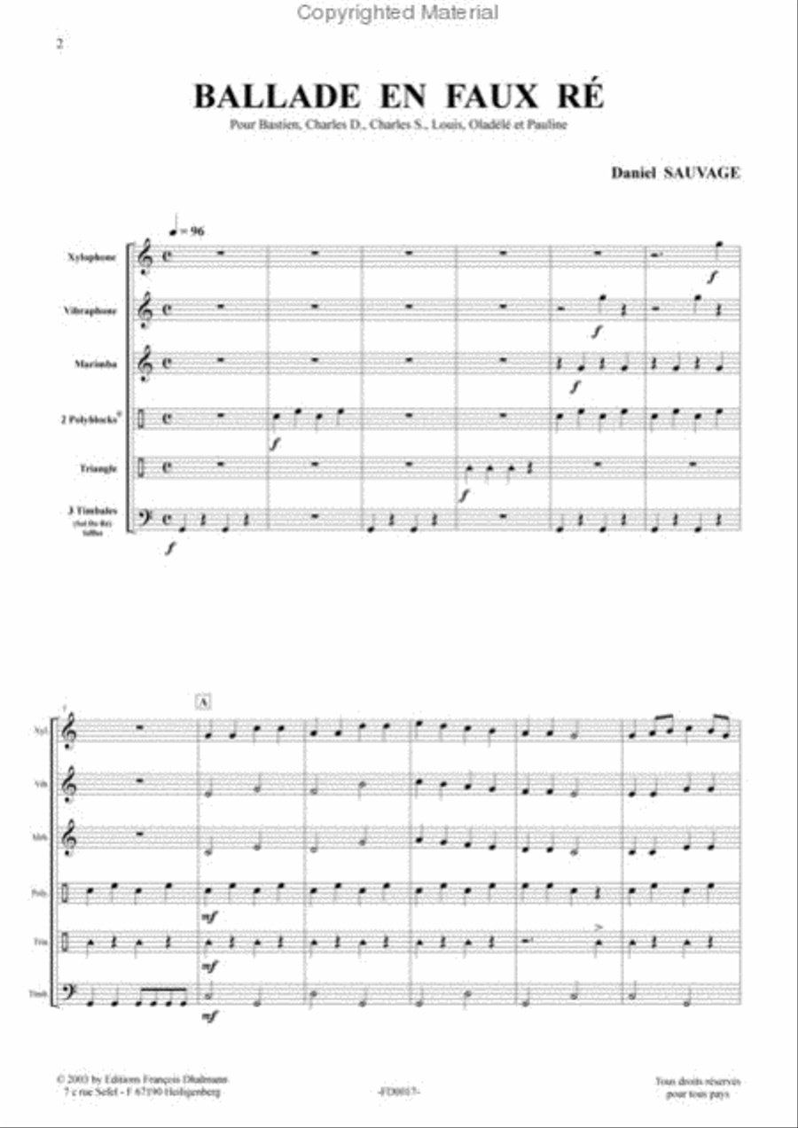 Ballade en faux Ré Chamber Music scores gallery preview page 2