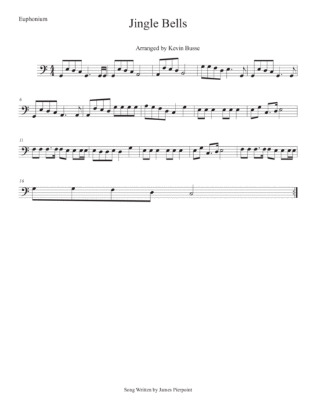 Jingle Bells (Easy key of C) Euphonium image number null