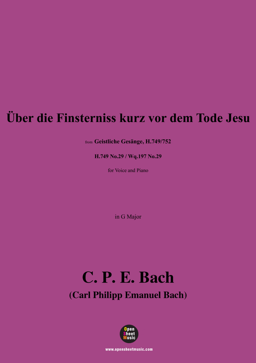C. P. E. Bach-Über die Finsterniss kurz vor dem Tode Jesu,in G Major,H.749 No.29(Wq.197 No.29)