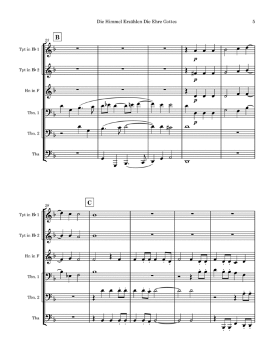 The Heavens Tell the Glory of God Chamber Music scores gallery preview page 5