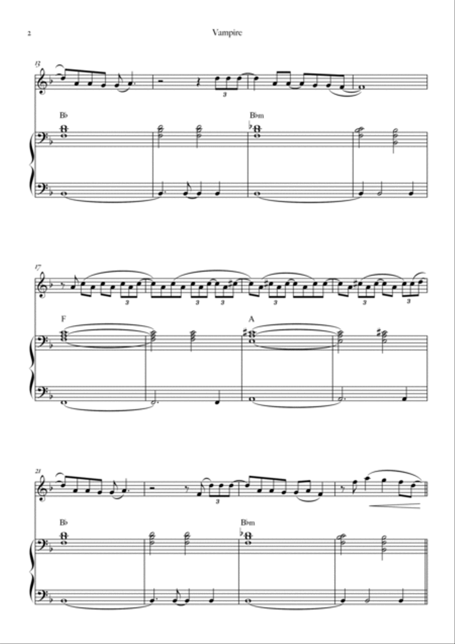 Vampire Violin Solo scores gallery preview page 2