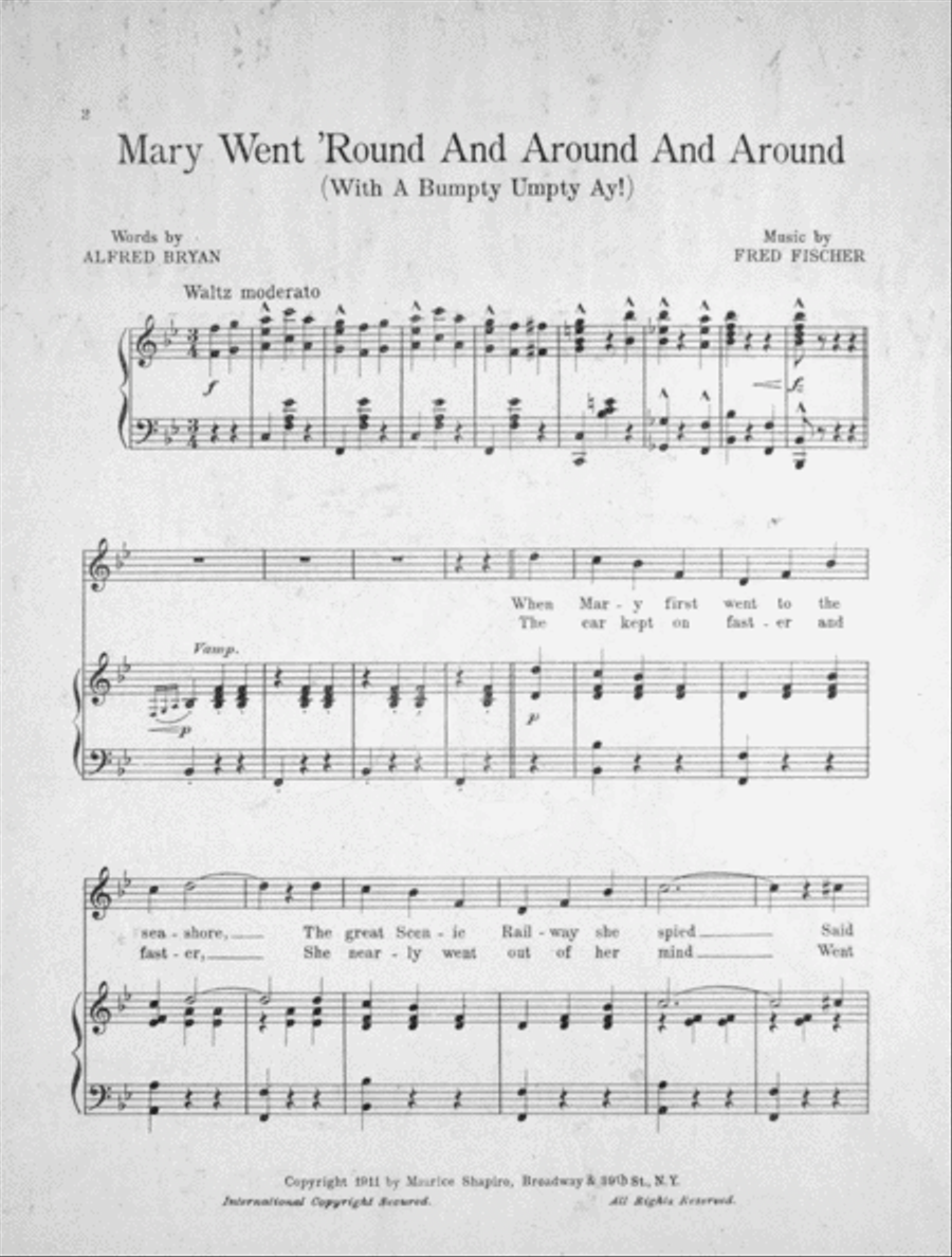 Mary Went 'Round And Around And Around (With a Bumpty Umpty Ay) Voice scores gallery preview page 2