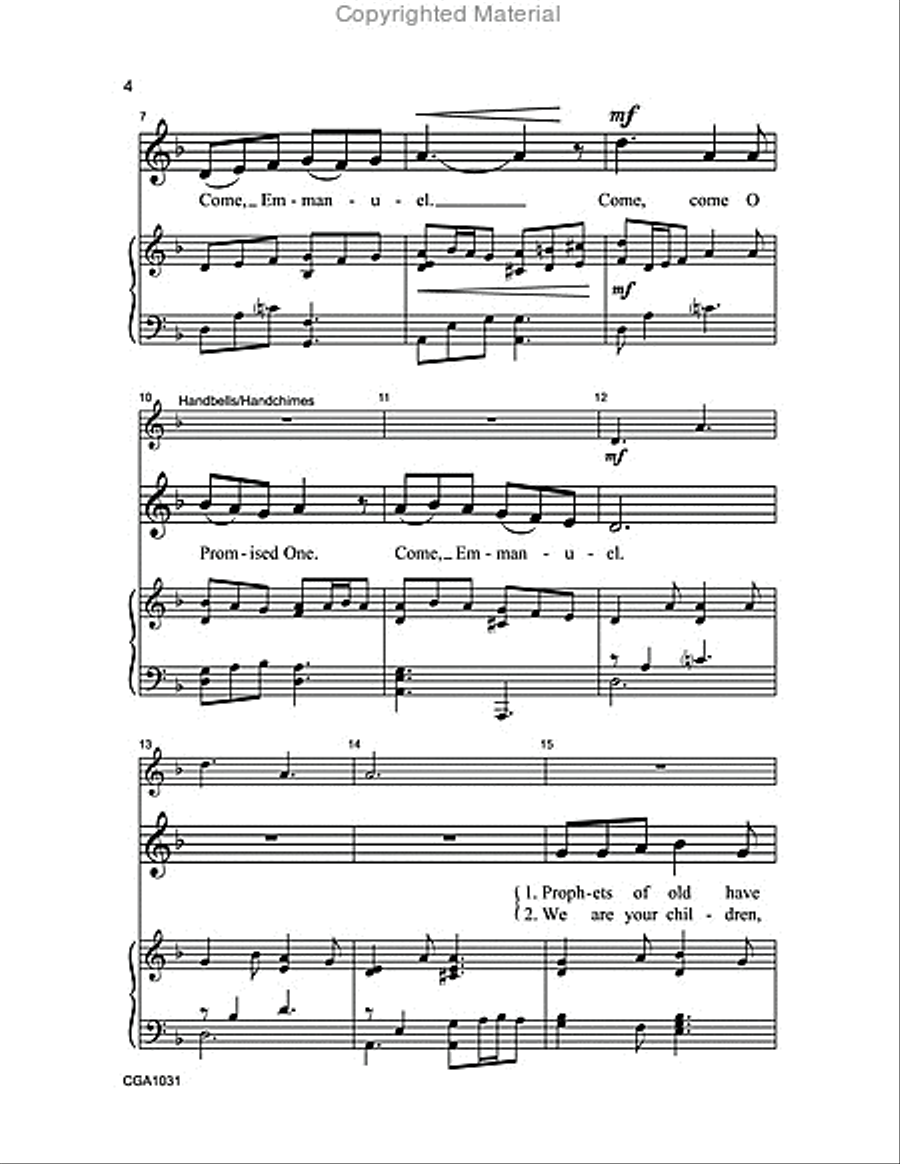 Come, Come Emmanuel Unison Choir scores gallery preview page 3